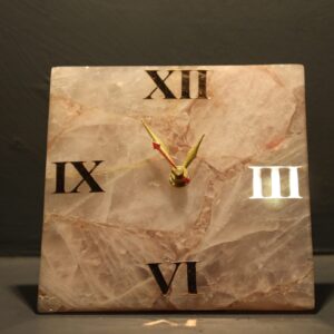 Rose quartz table clock 5 x 5 inch